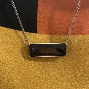 Silpada jewelry, vintage sterling silver black Onyx 18 to 20 inch necklace
